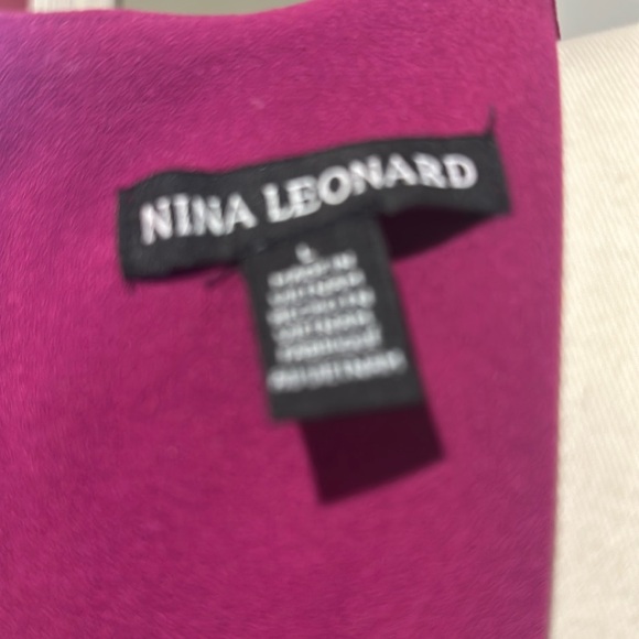 NWT Nina Leonard Sz Large Fuschia Crepe (?) Sheath Shift Dress - Picture 7 of 7